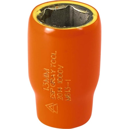 Gray Tools 13mm X 1/4" Drive, 6 Point Standard Length, 1000V Insulated M613-I